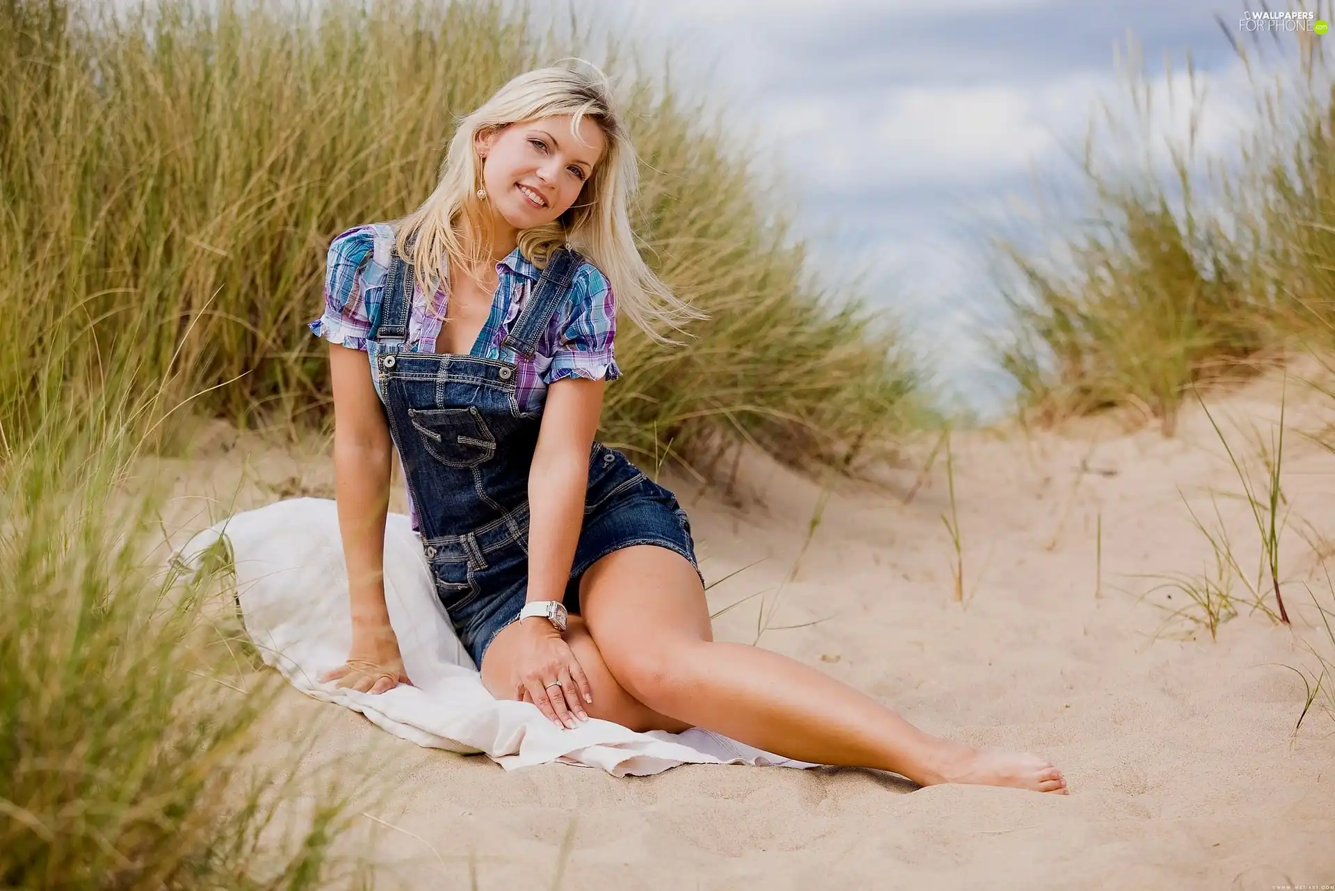 Beaches, Dunes, Blonde, sea, Women