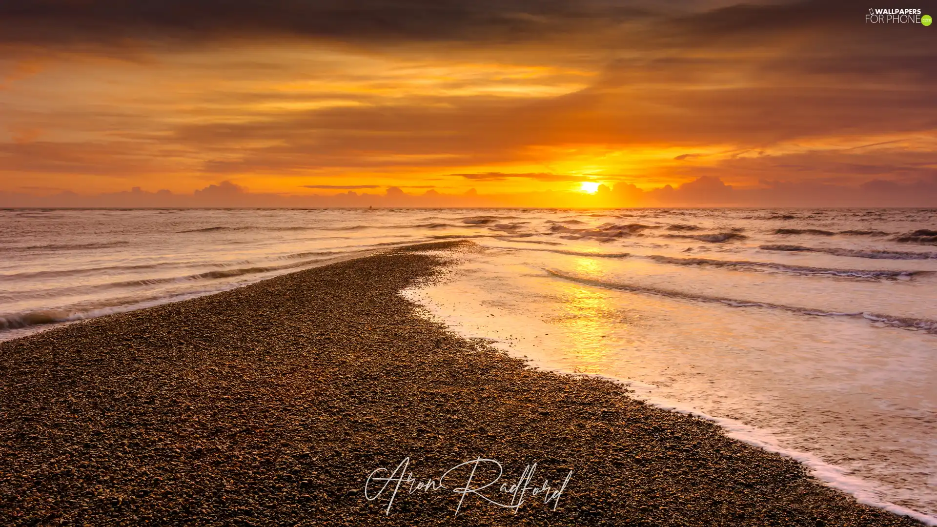 change, pebbles, sea, Beaches, Great Sunsets