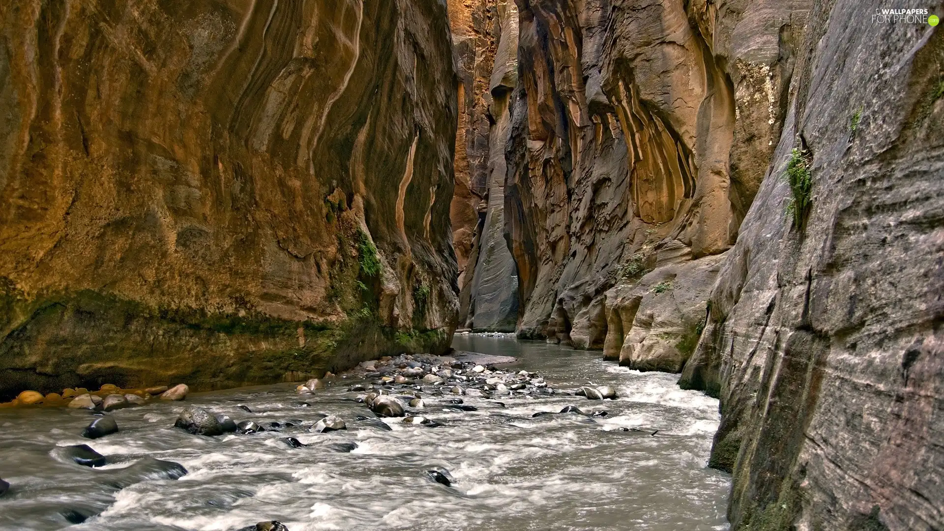 canyon, walls, bed-rock, River