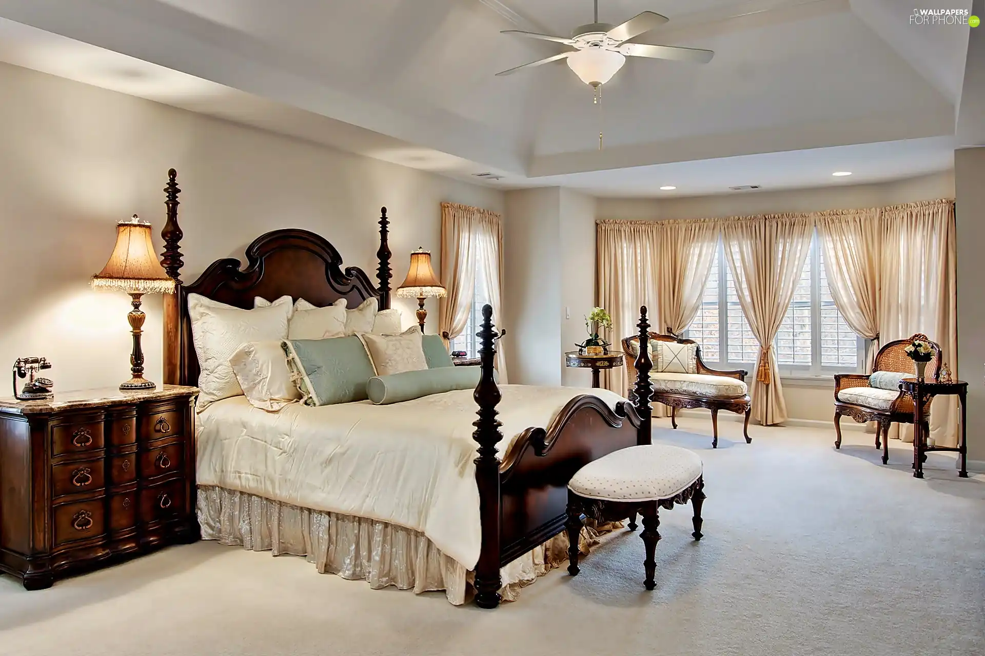 Bedroom, interior, Stylish
