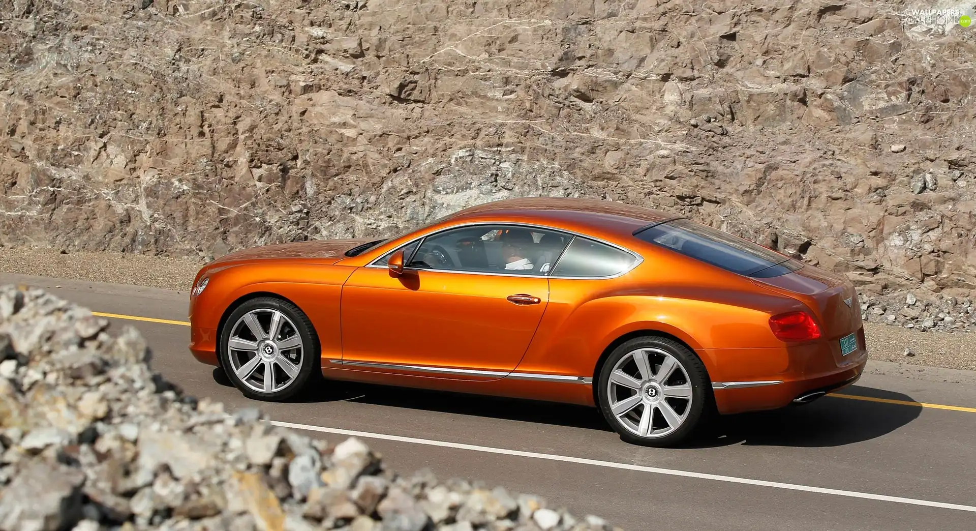 rocks, Bentley Continental, @