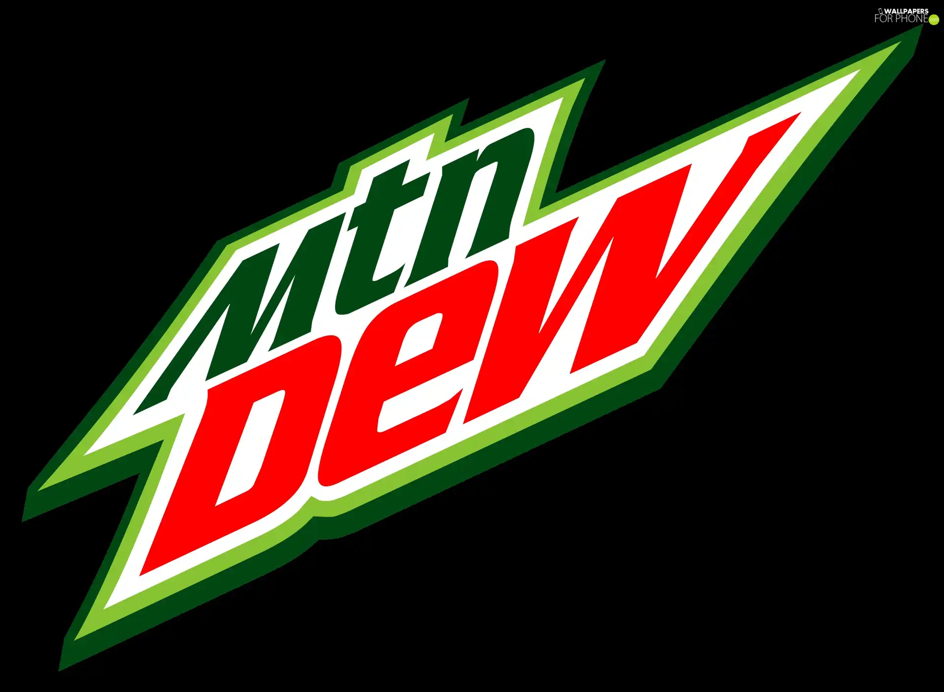 Black, background, Mountain, Dew, logo