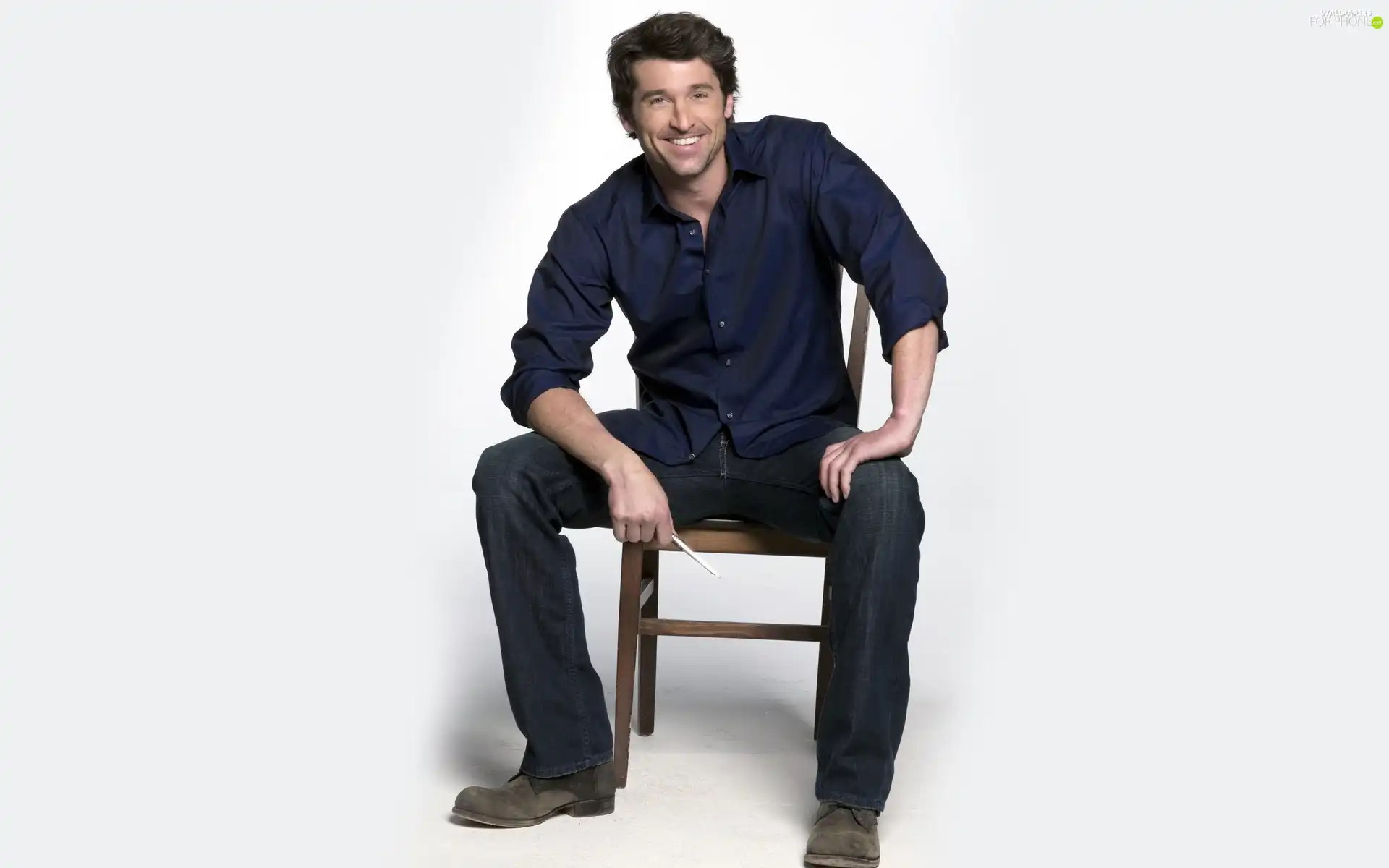 Blue, shirt, actor, Chair, Patrick Dempsey