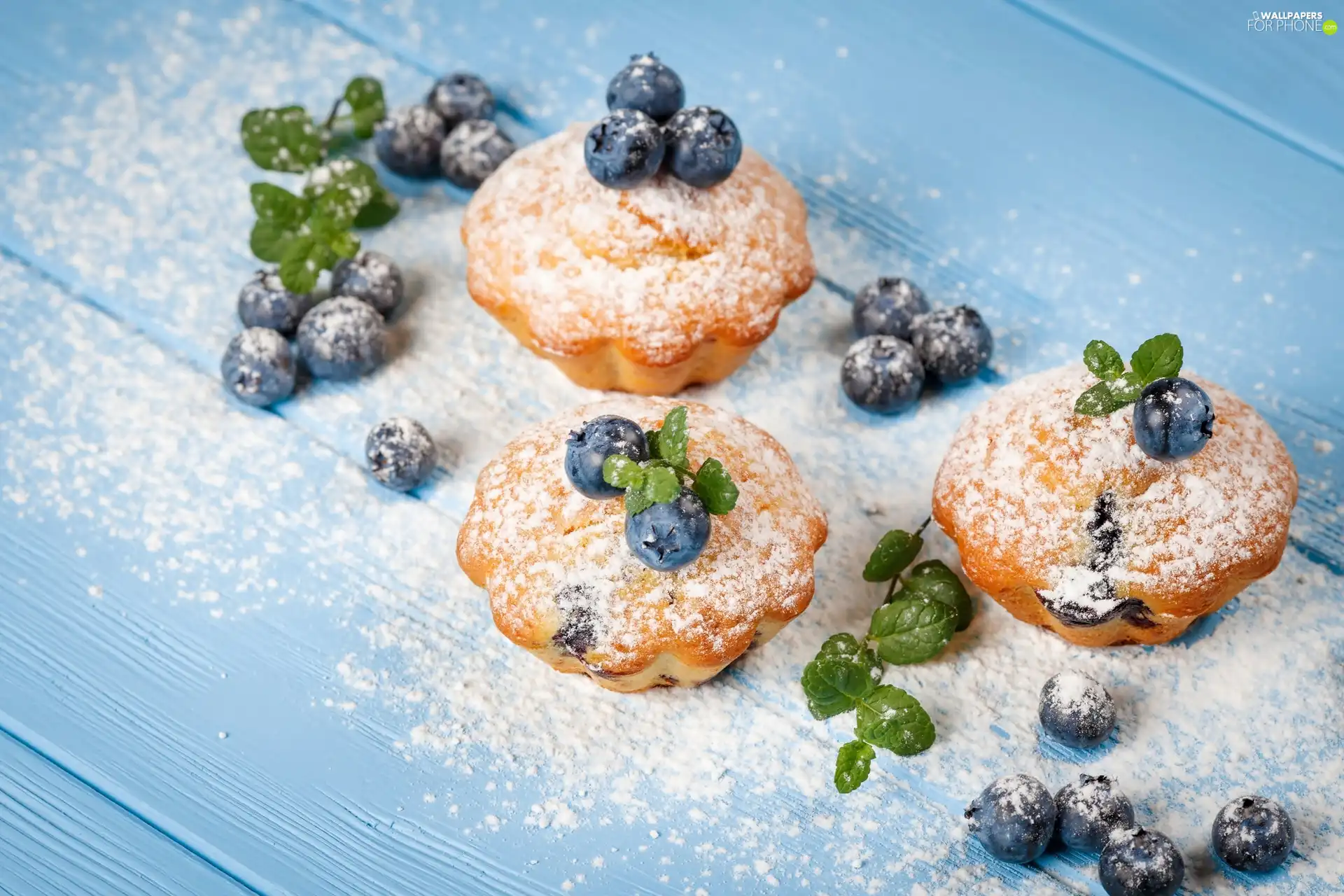 castor sugar, Muffins, blueberries