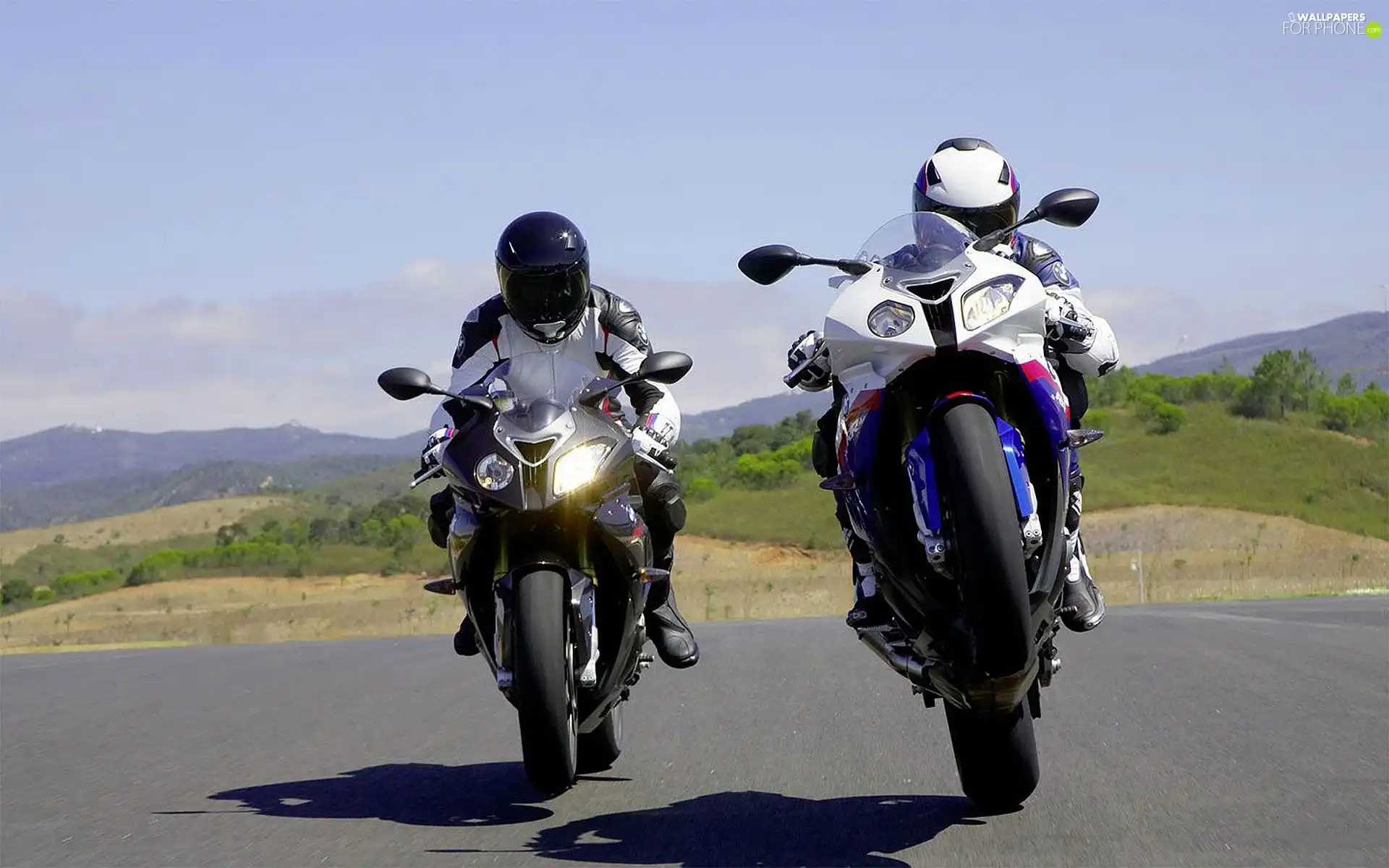 Two cars, BMW S1000RR