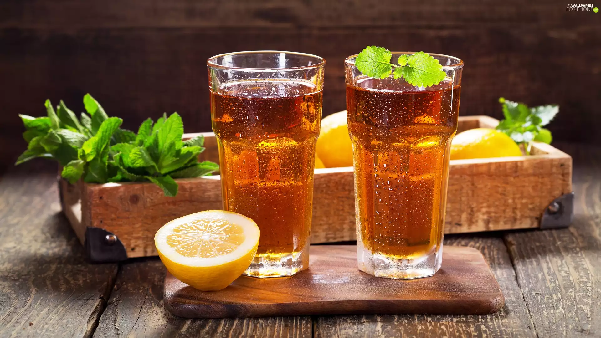 box, boarding, Glass, lemons, drinks