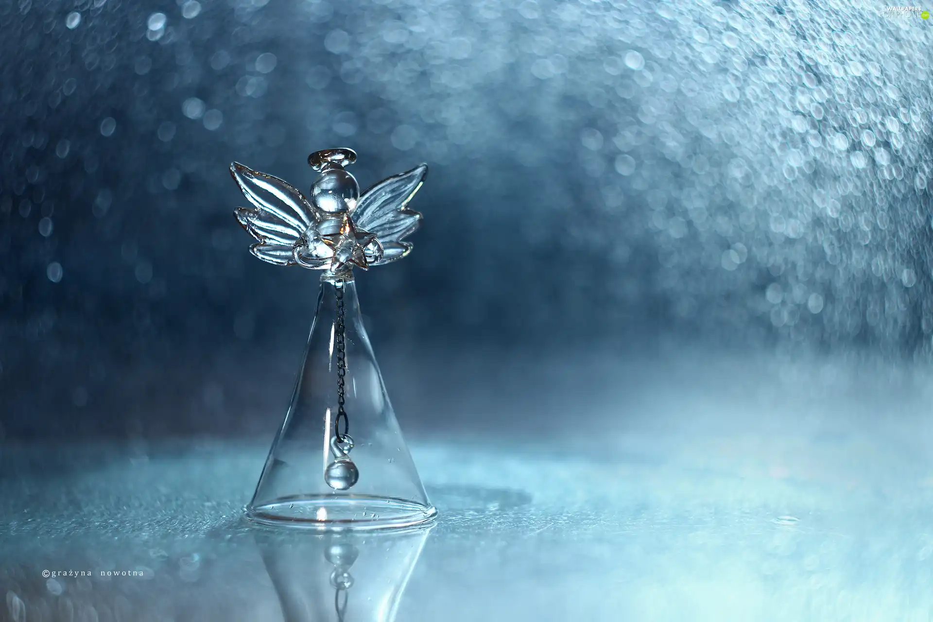 Bokeh, glass, angel