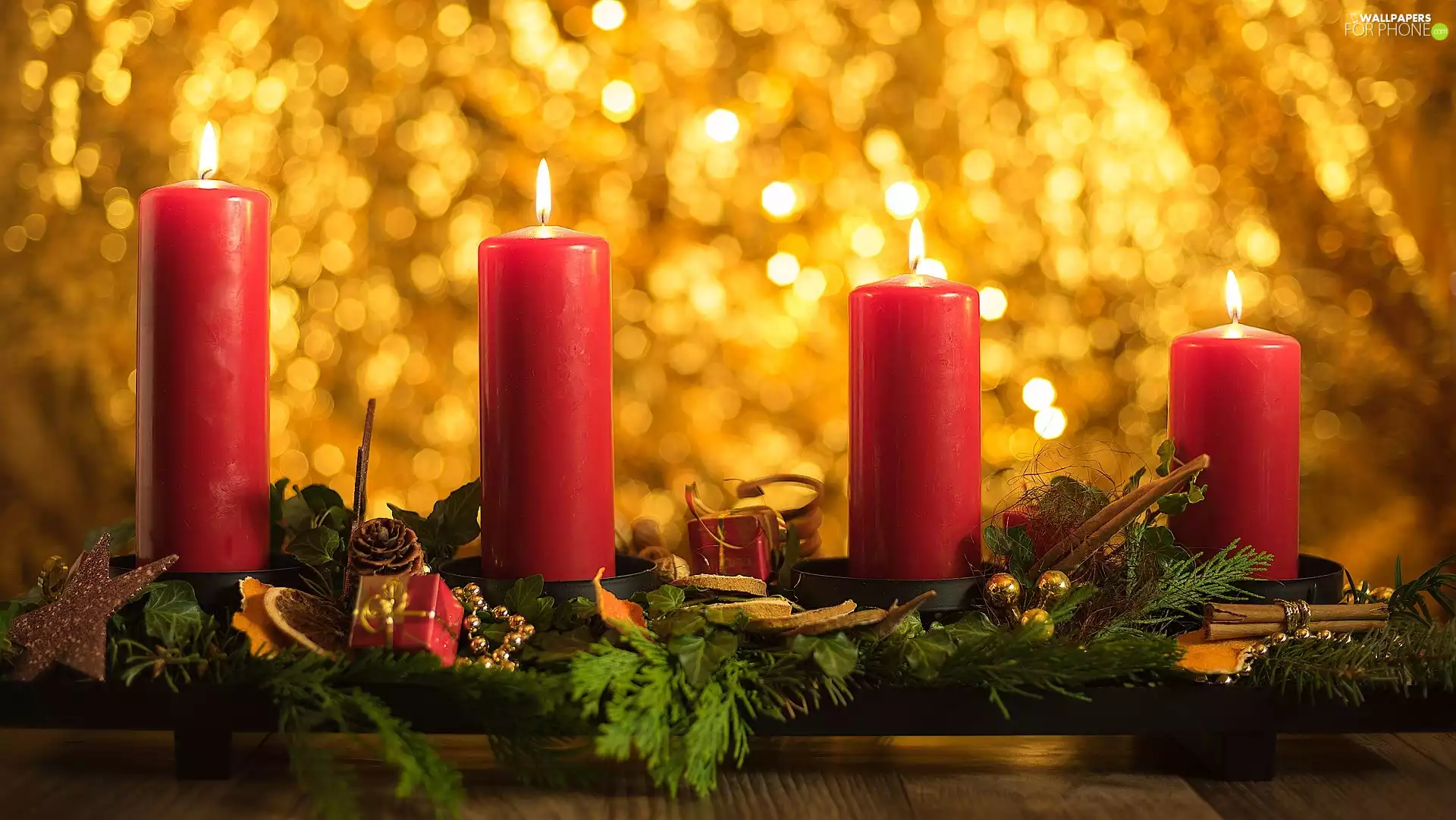 Christmas, Bokeh, composition, Advent, Candles