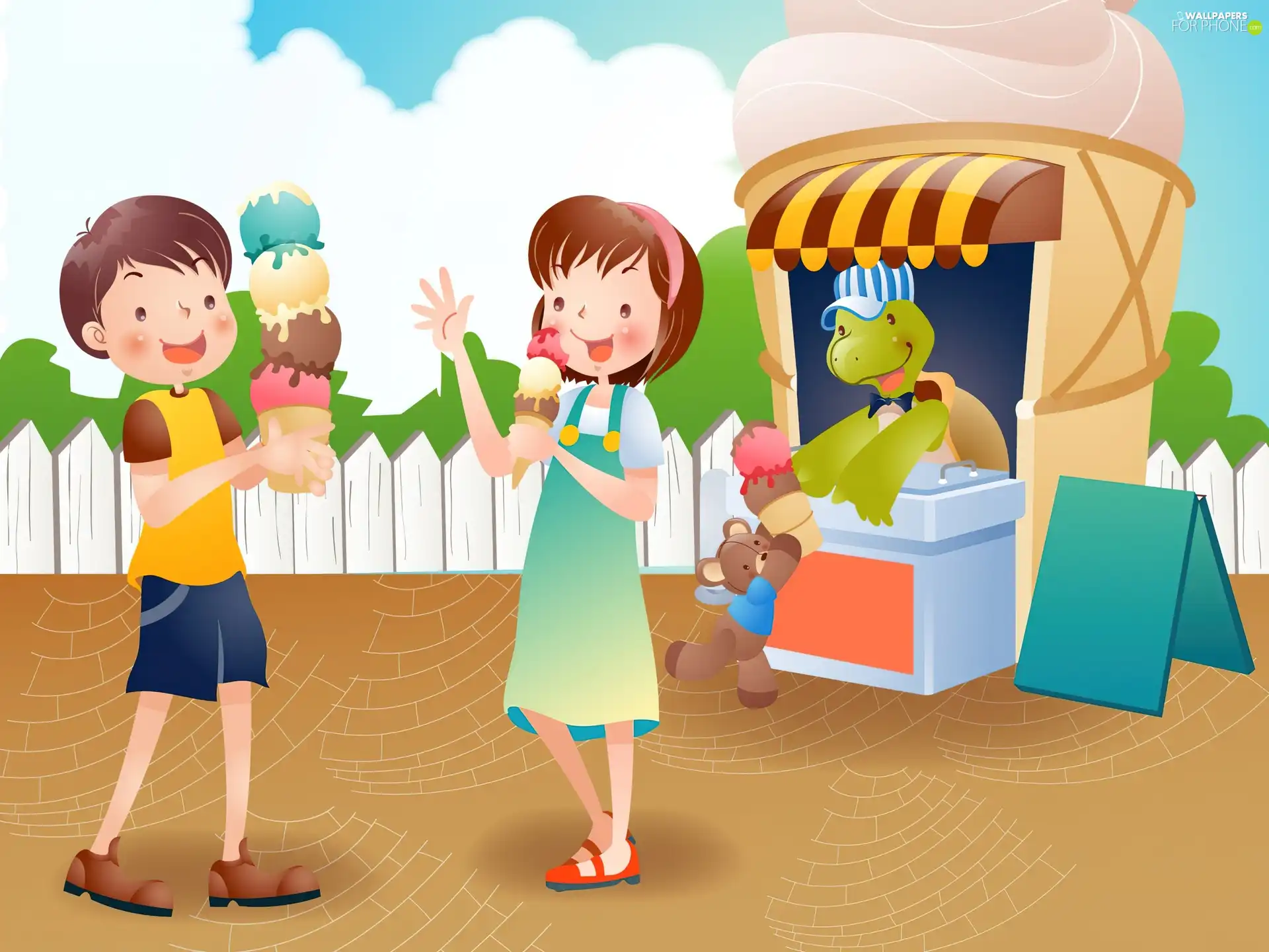 ice cream, Kids, booth