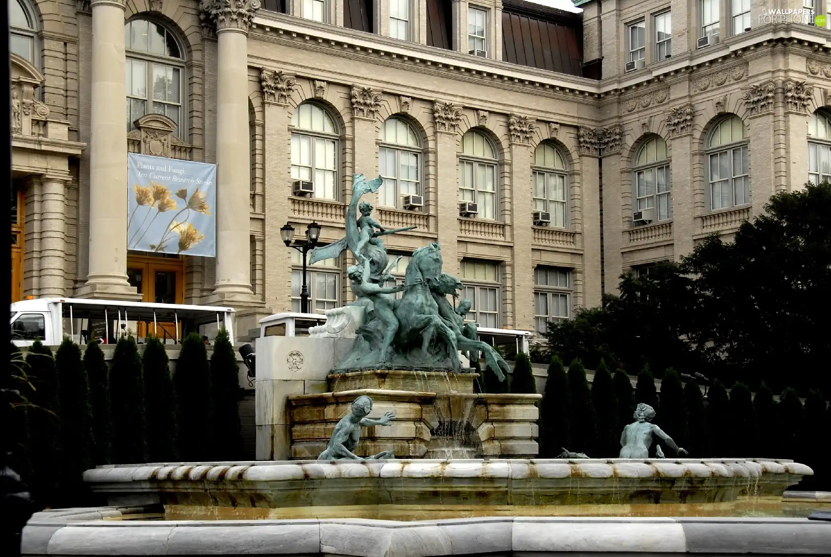 botanical, fountain, House, Garden, New York