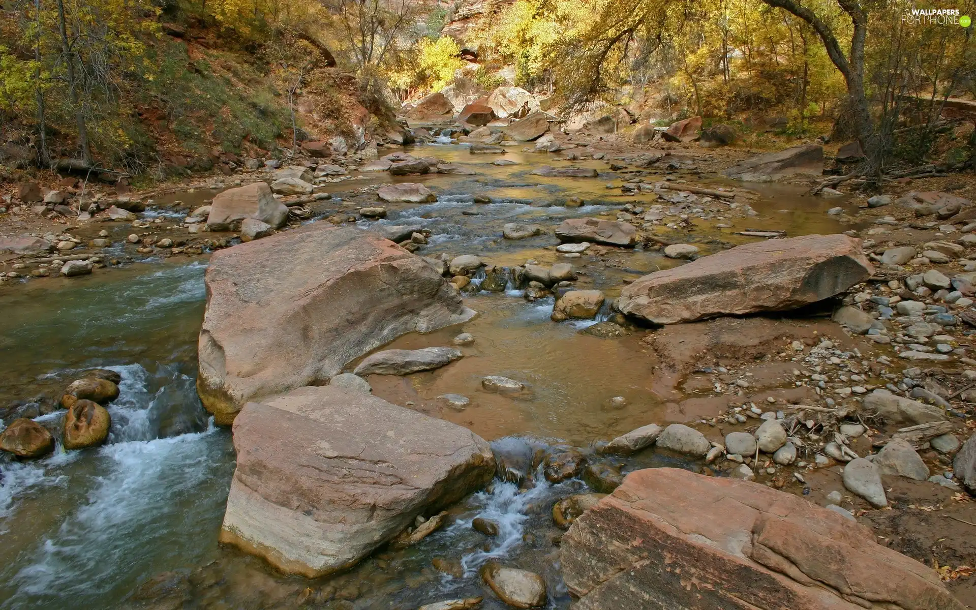 brook, boulders