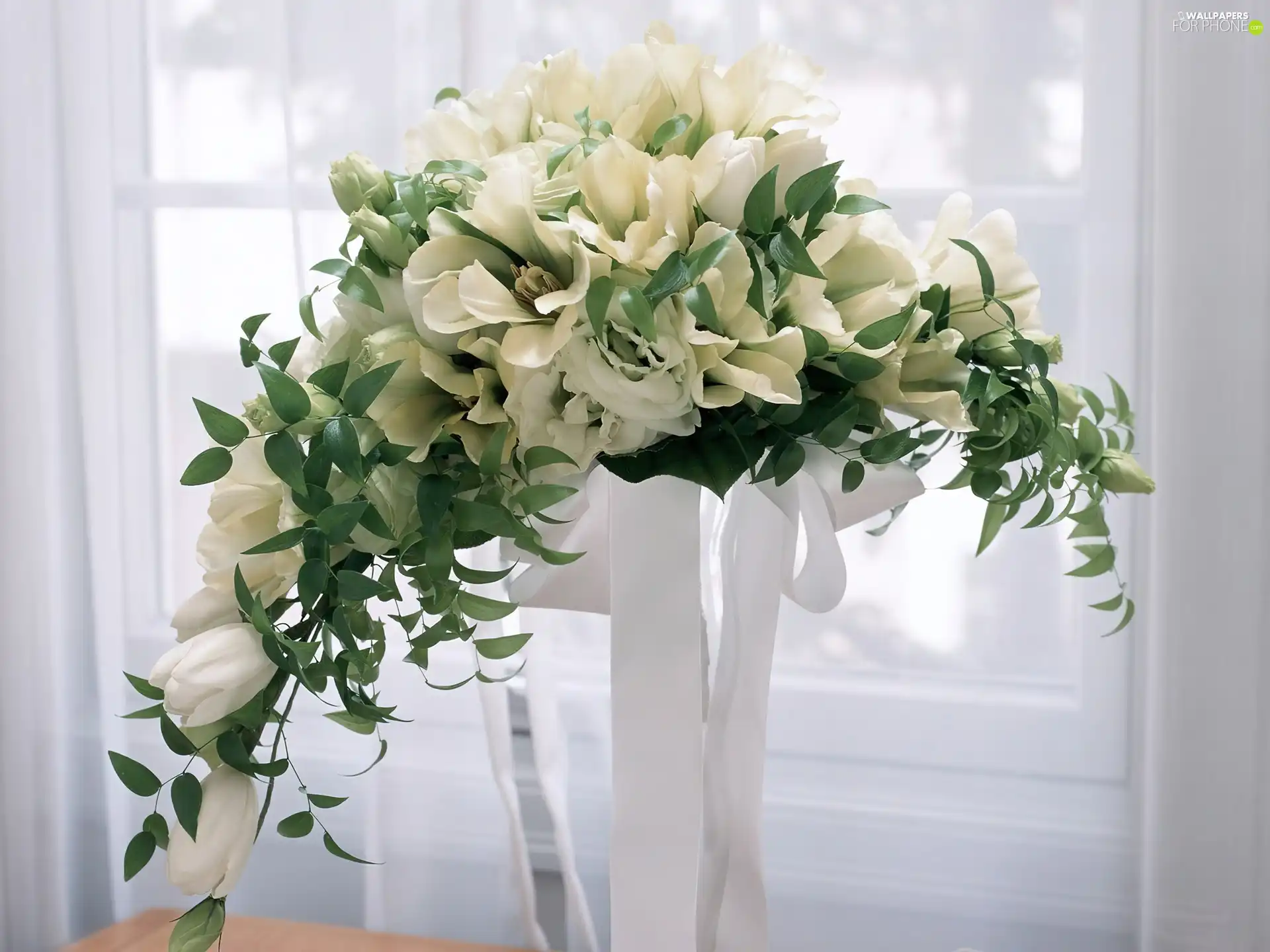 bouquet, White, Flowers