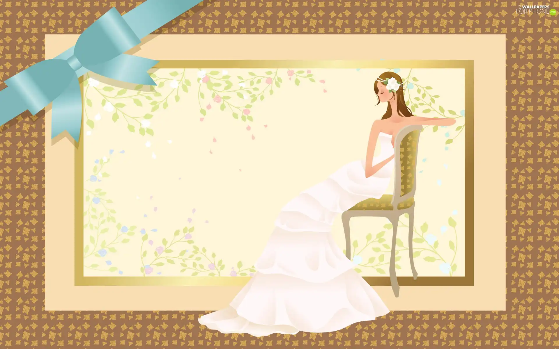 lady, Chair, bow, young