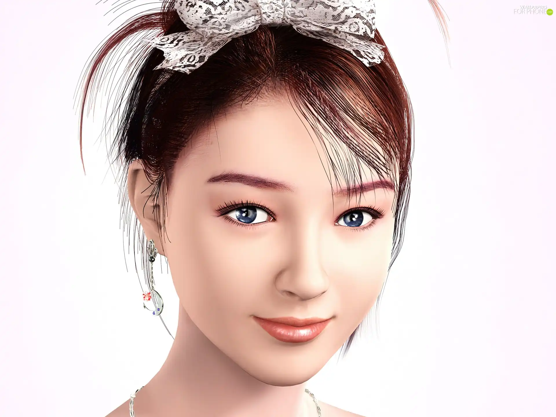 ear-ring, girl, bow