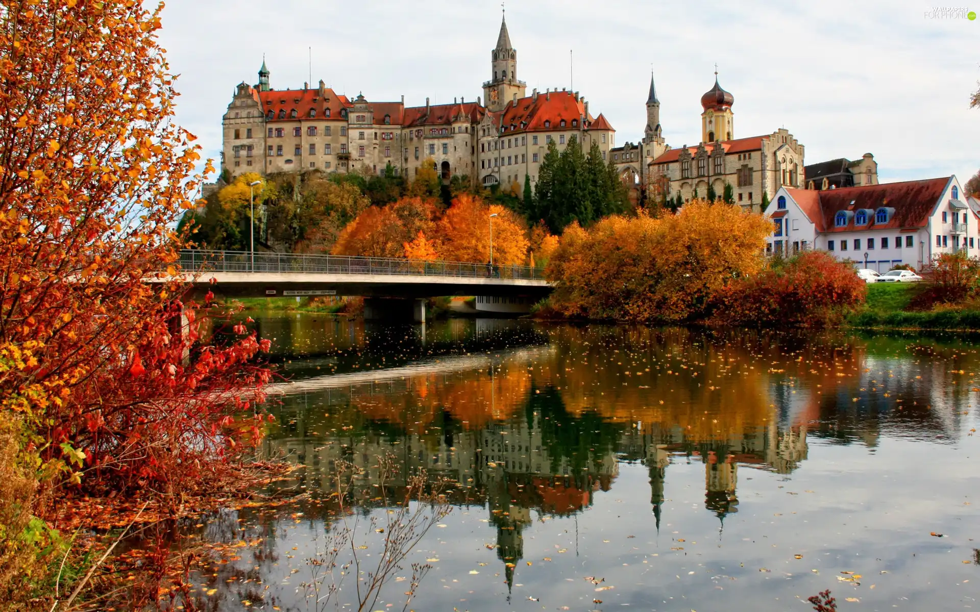 bridge, Germany, Sigmaringen, River, Castle