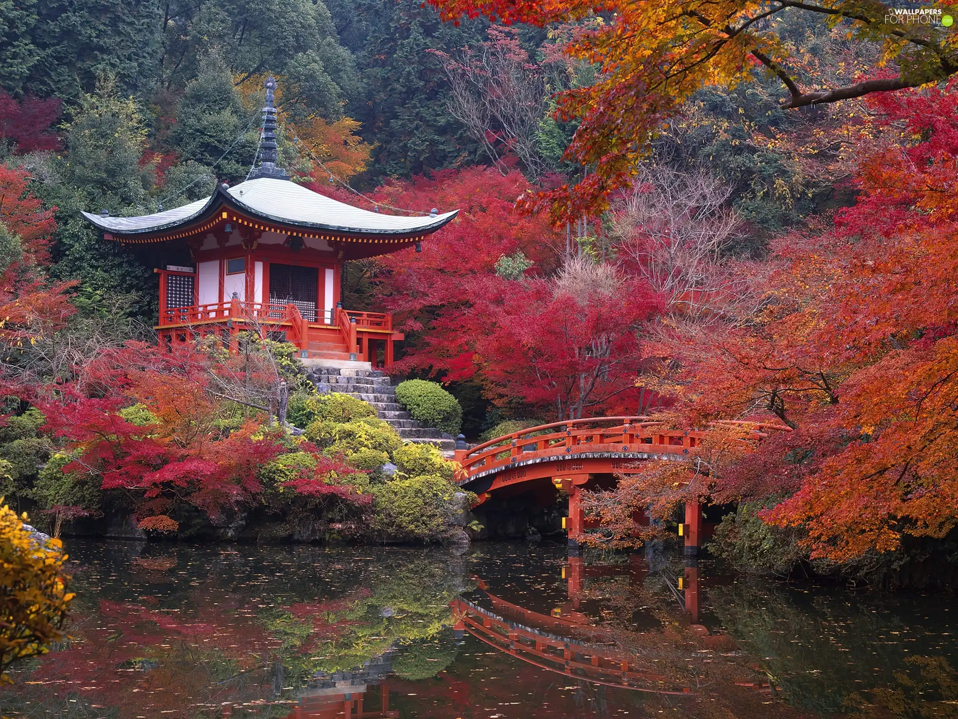 Kyoto, water, bridges, Park