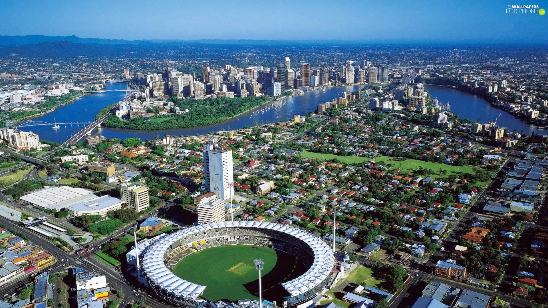 Brisbane, panorama, town
