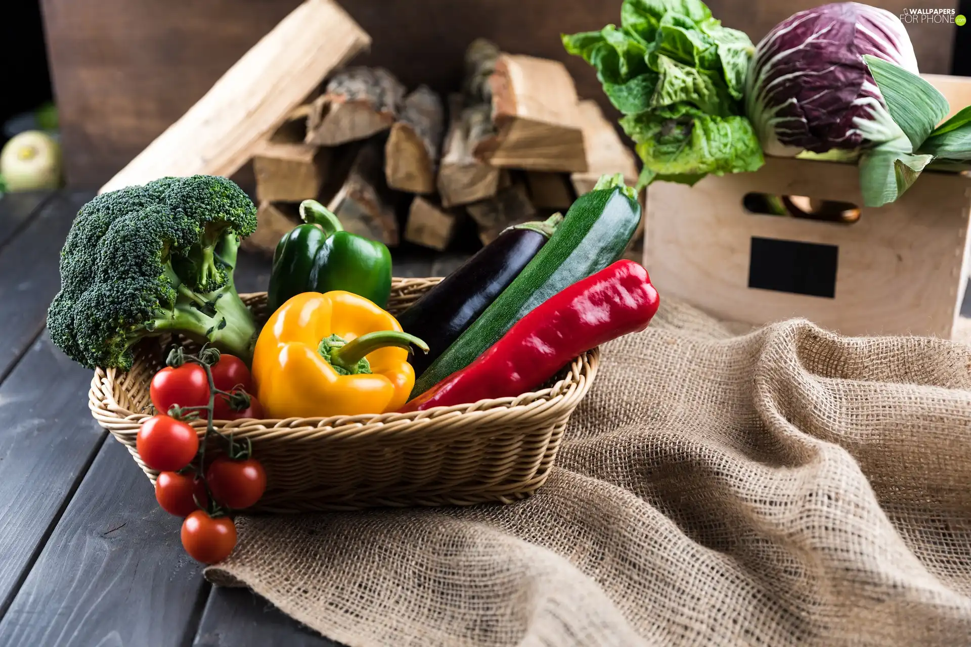 tomatoes, broccoli, vegetables, pepper, nature