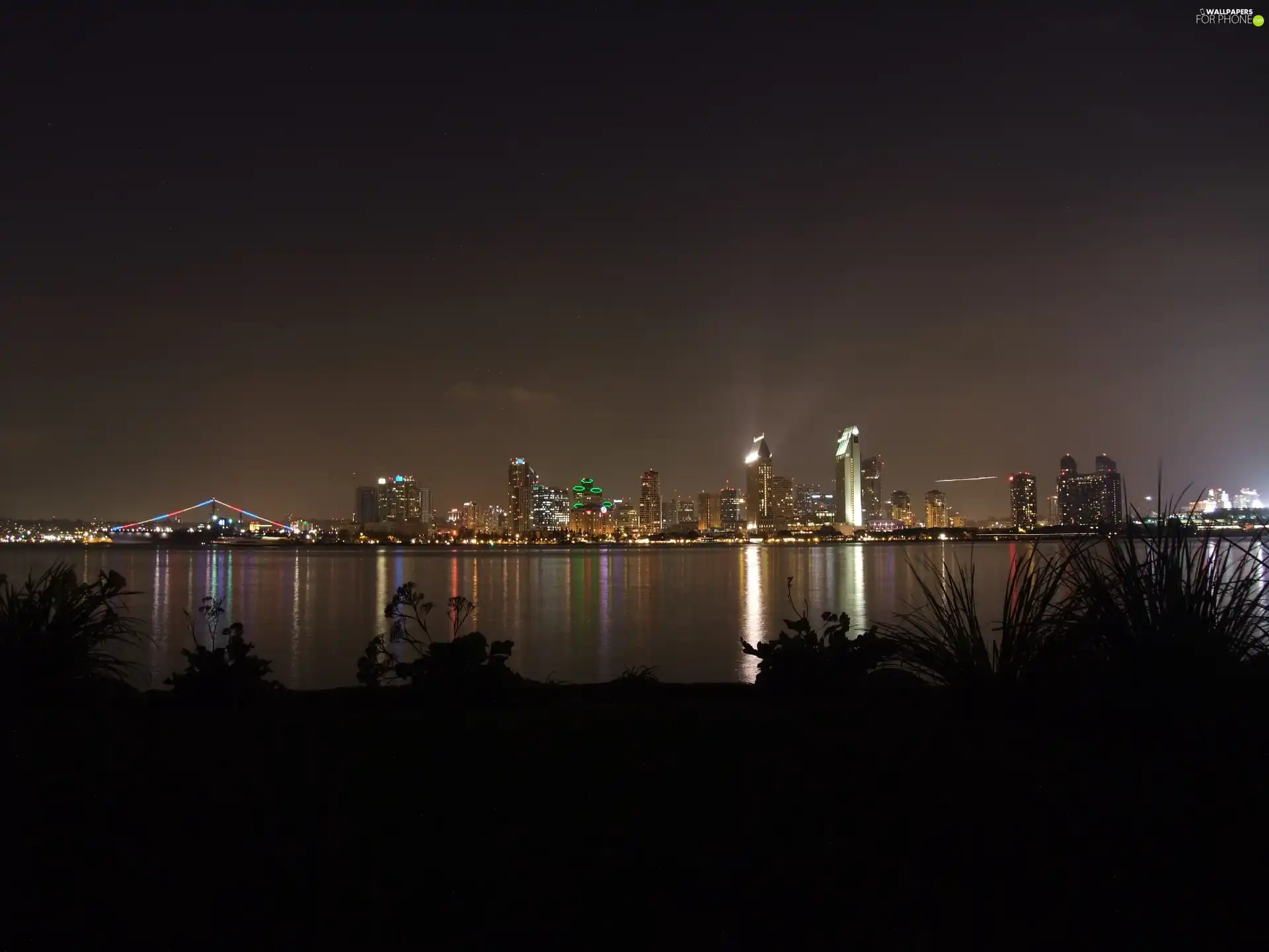 buildings, Town, Night