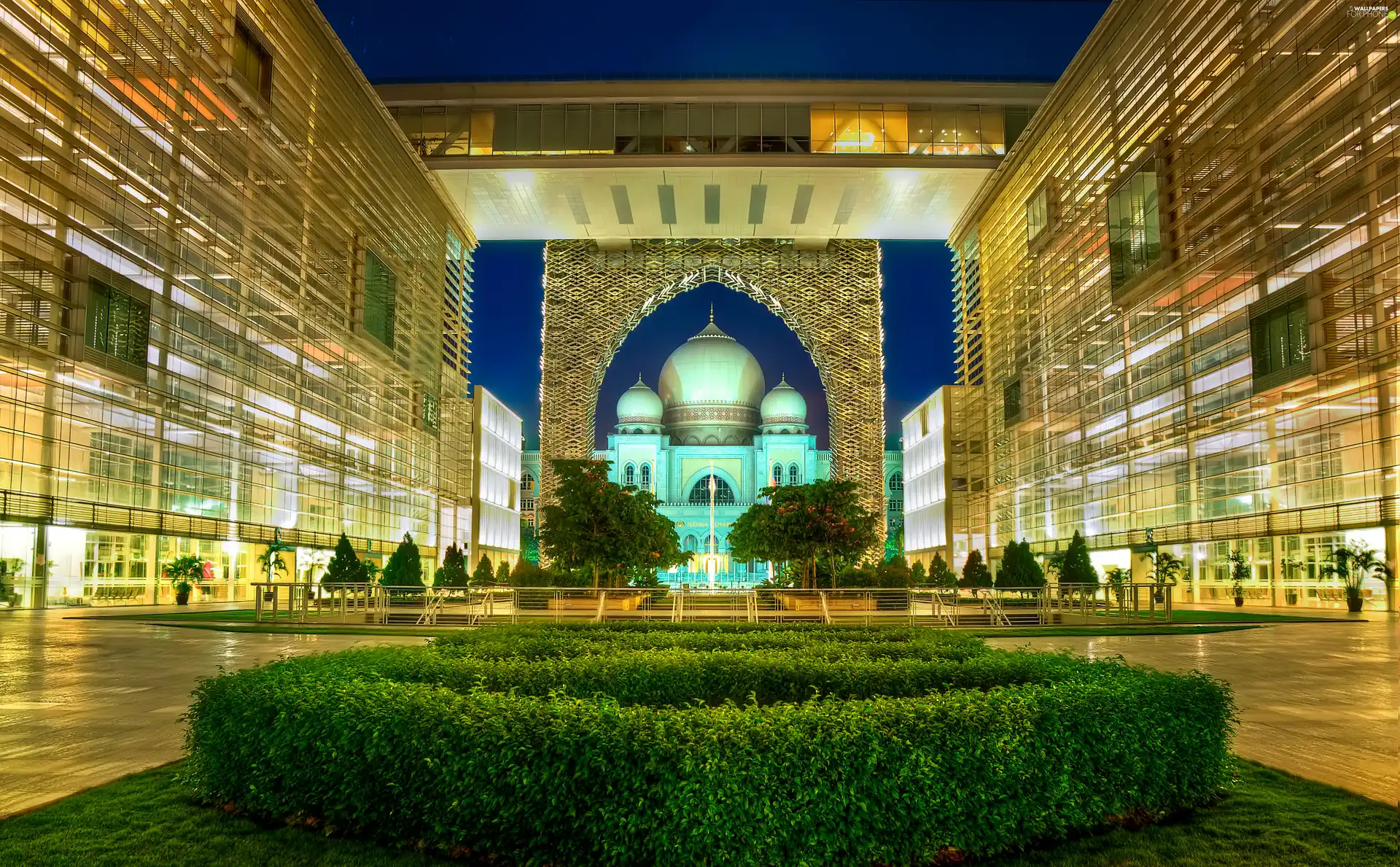 palace, Sapling, buildings, fountain