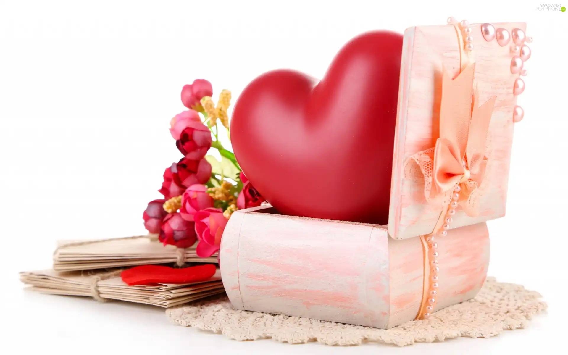 composition, flowers, casket, Heart, Valentine