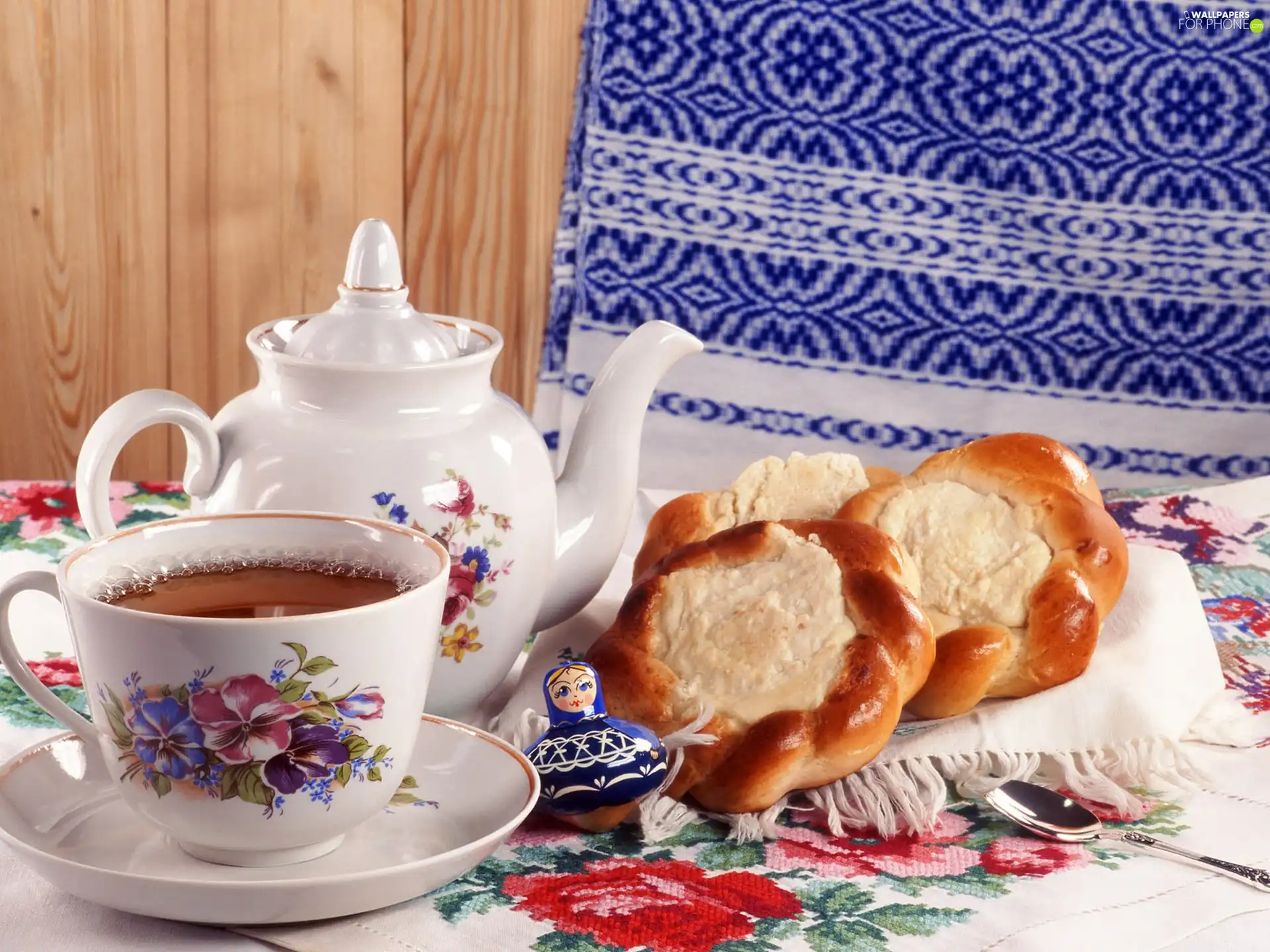 Buns, tea, jug, sweet, cup