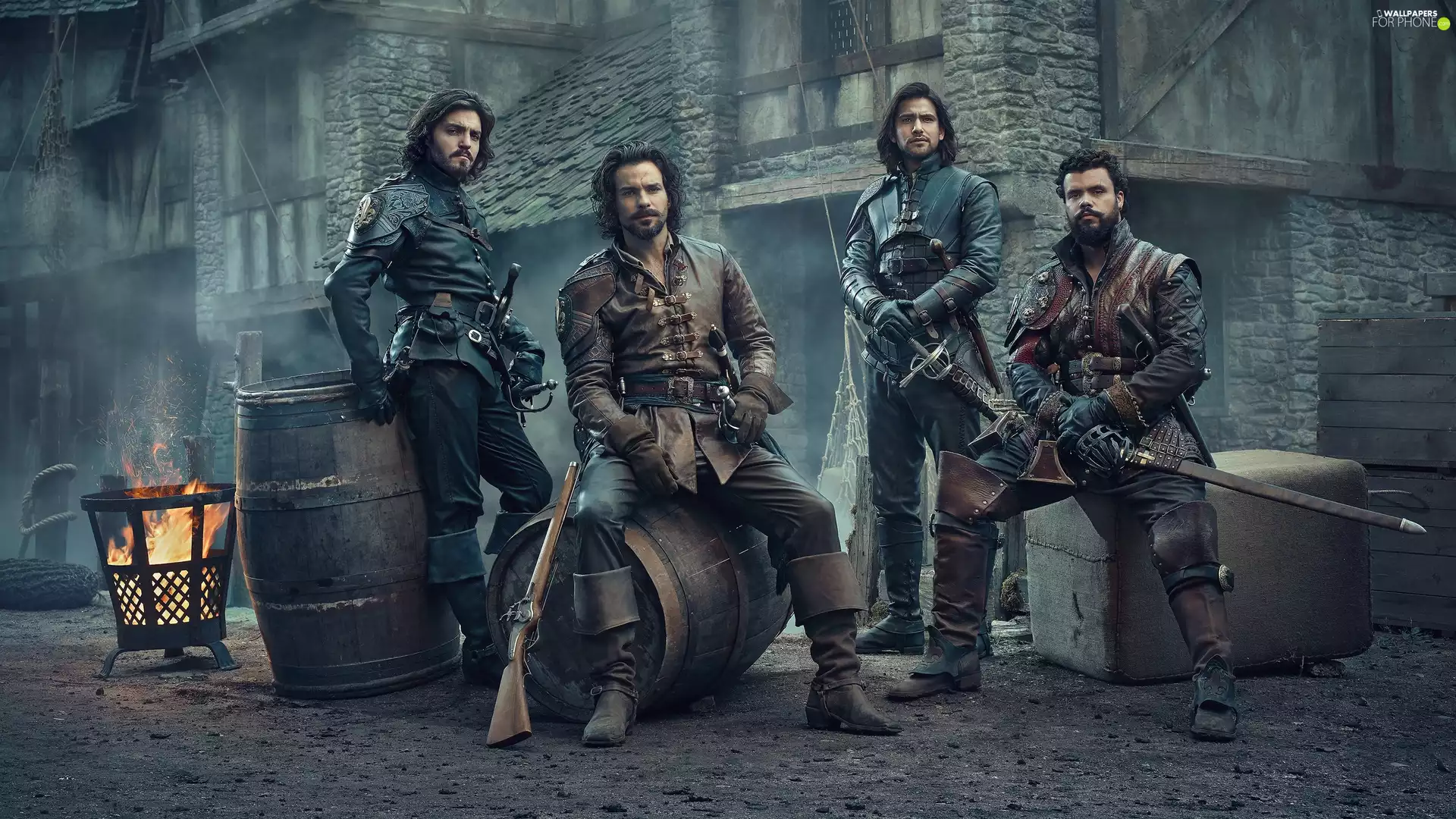 Atos, series, Aramis, Tom Burke, D Artagnan, Howard Charles, Portos, The Musketeers, Musketeers, Luke Pasqualino, Santiago Cabrera