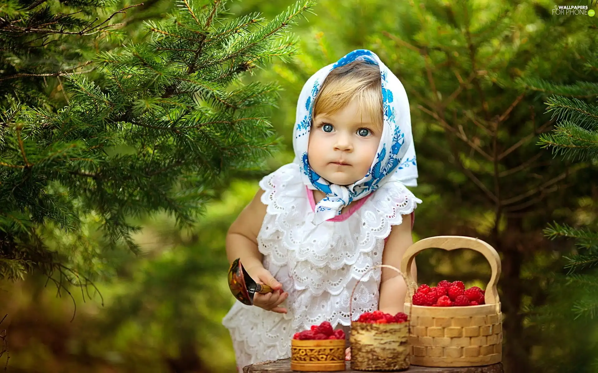 Cage, girl, raspberries