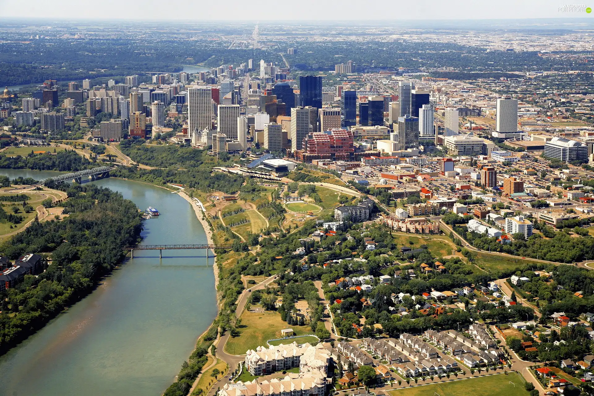 panorama, Edmonton, Canada, town