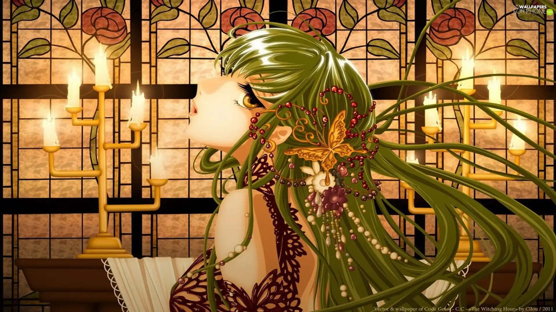 candlestick, girl, Anime