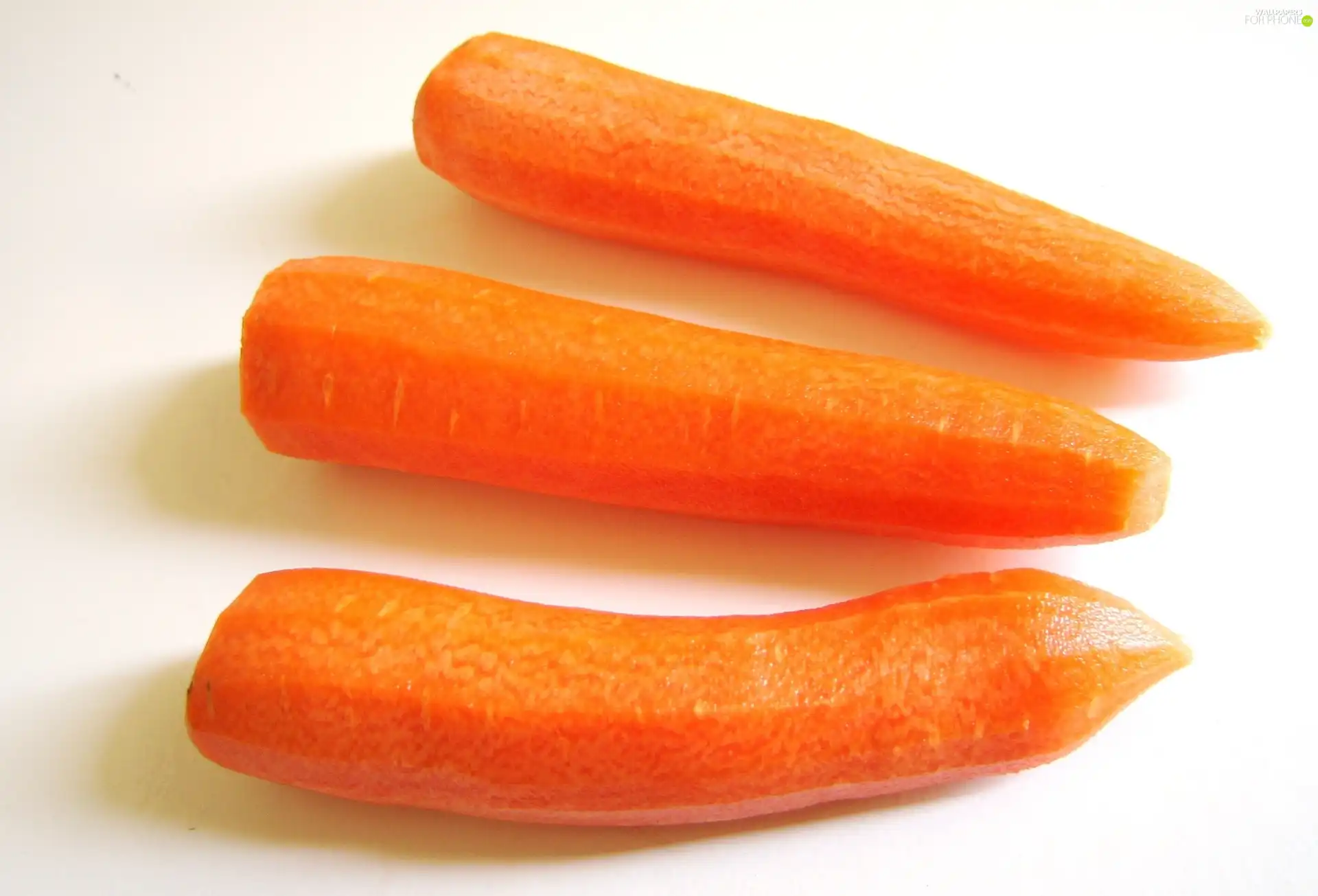 carrots, Three, peeled