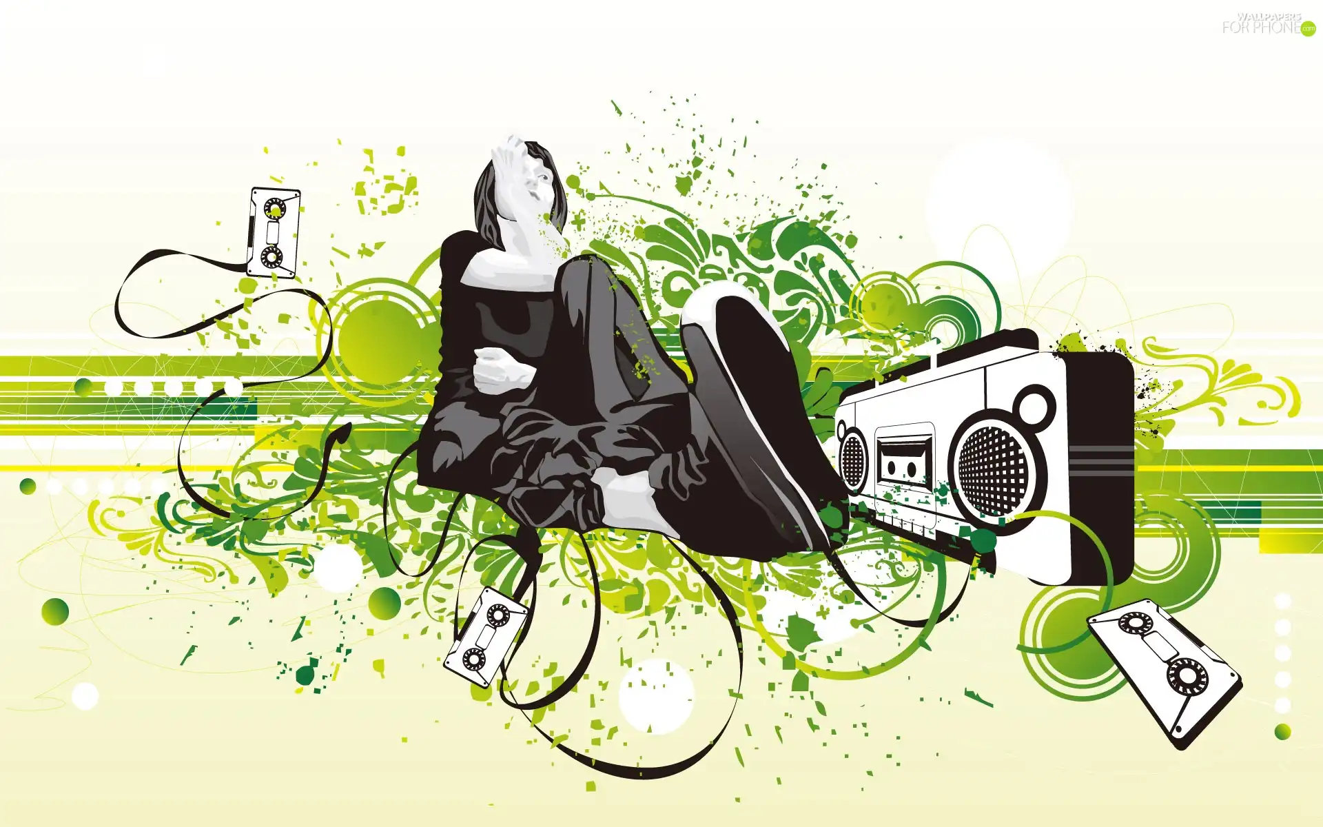 Cartridges, graphics, music, recorder, Human