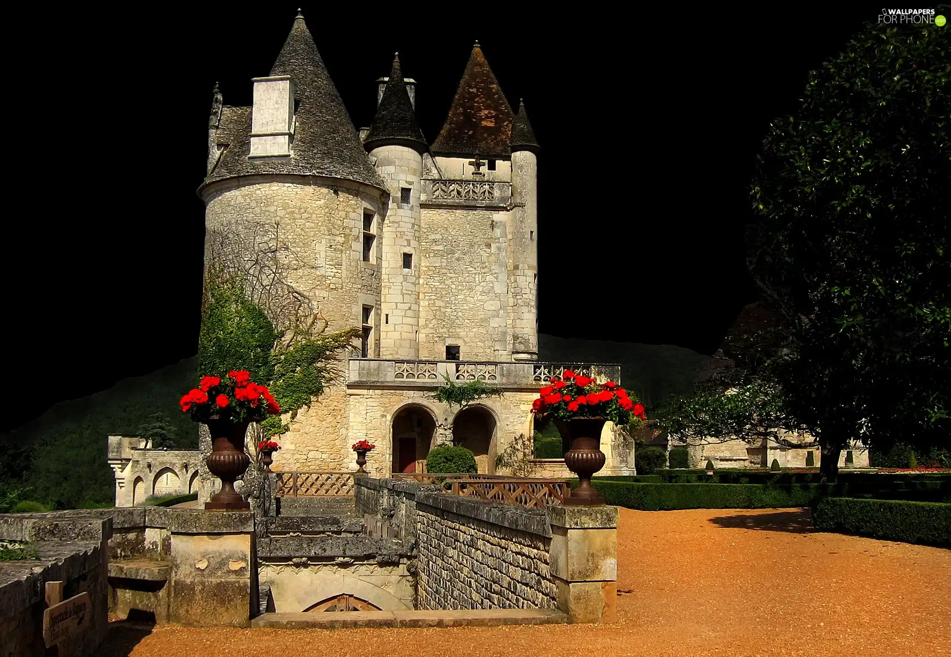 France, Floodlit, Castle Milandes