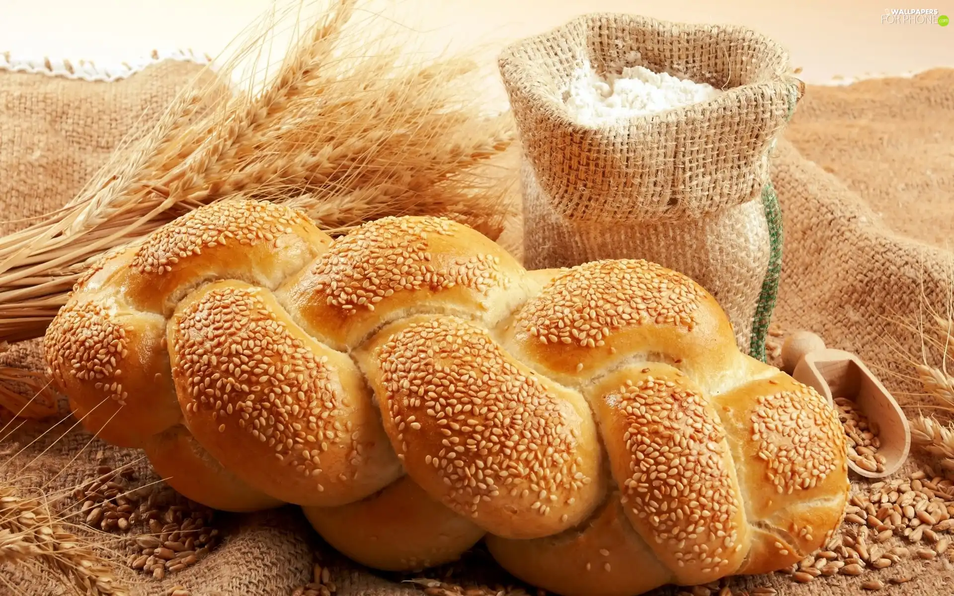 Ears, flour, Challah, grains