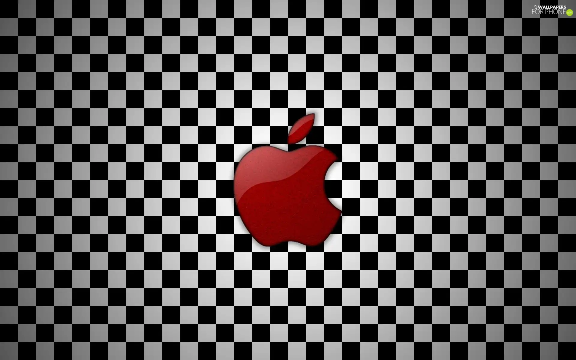 Red, checkerboard, Apple, logo