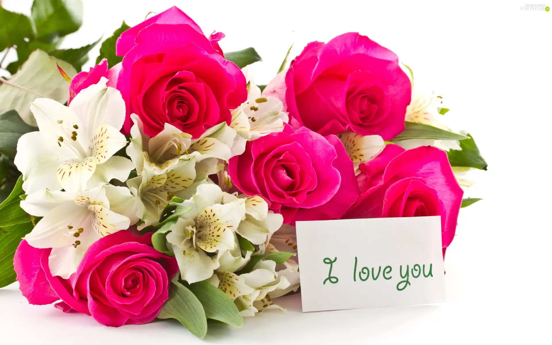 Romantic, flowers, chit, bouquet
