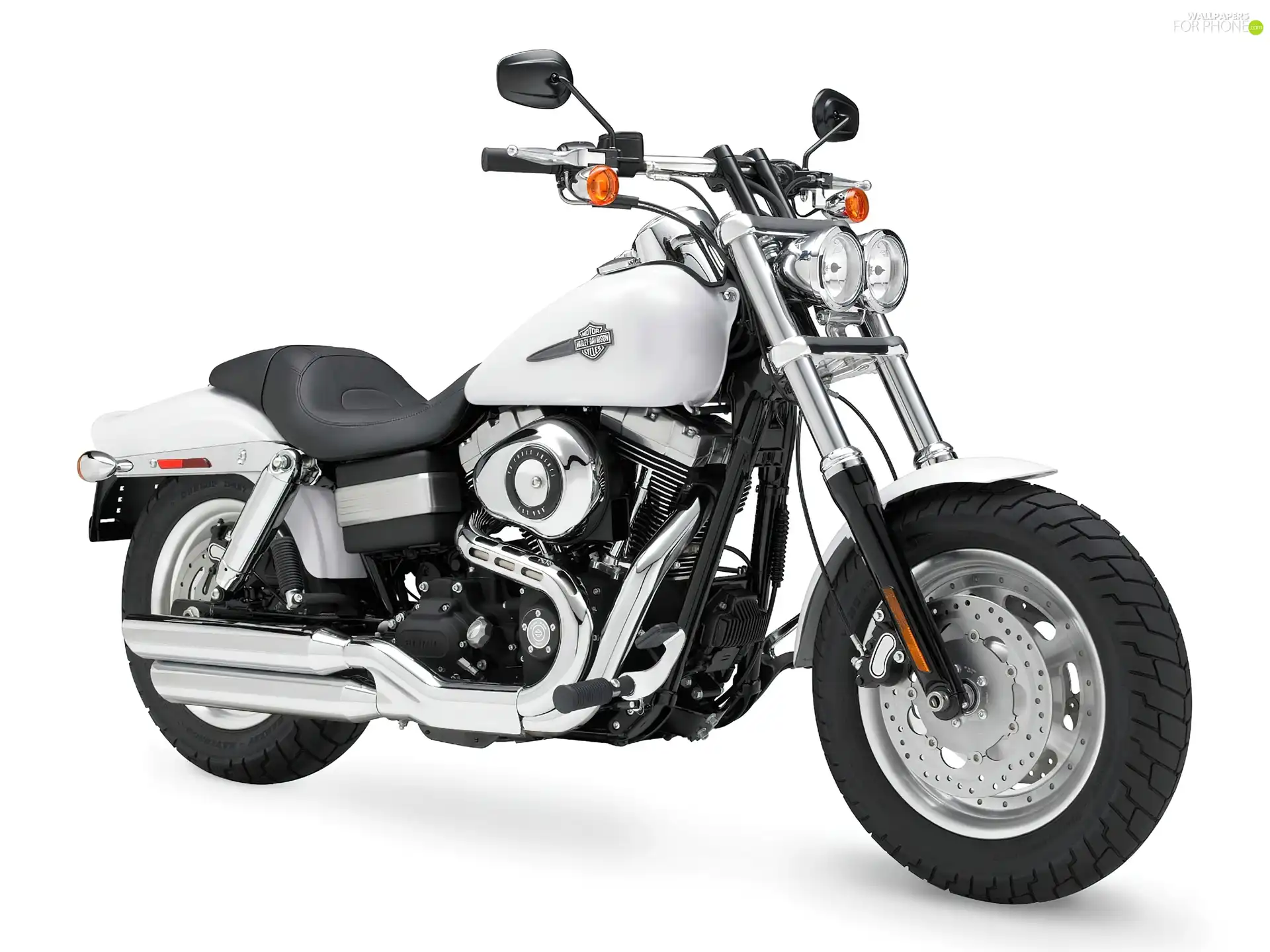 Harley Davidson Fat Bob, White, Chopper