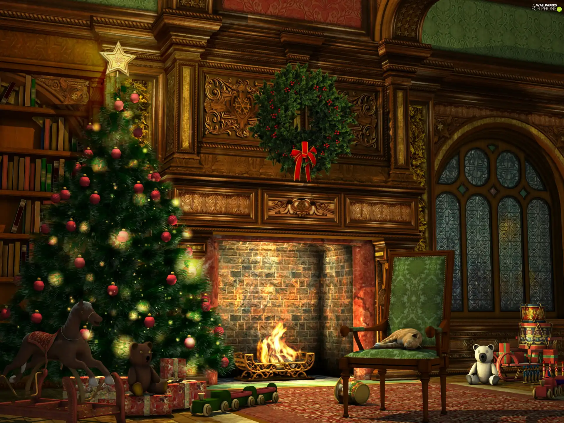 burner chimney, Room, christmas tree