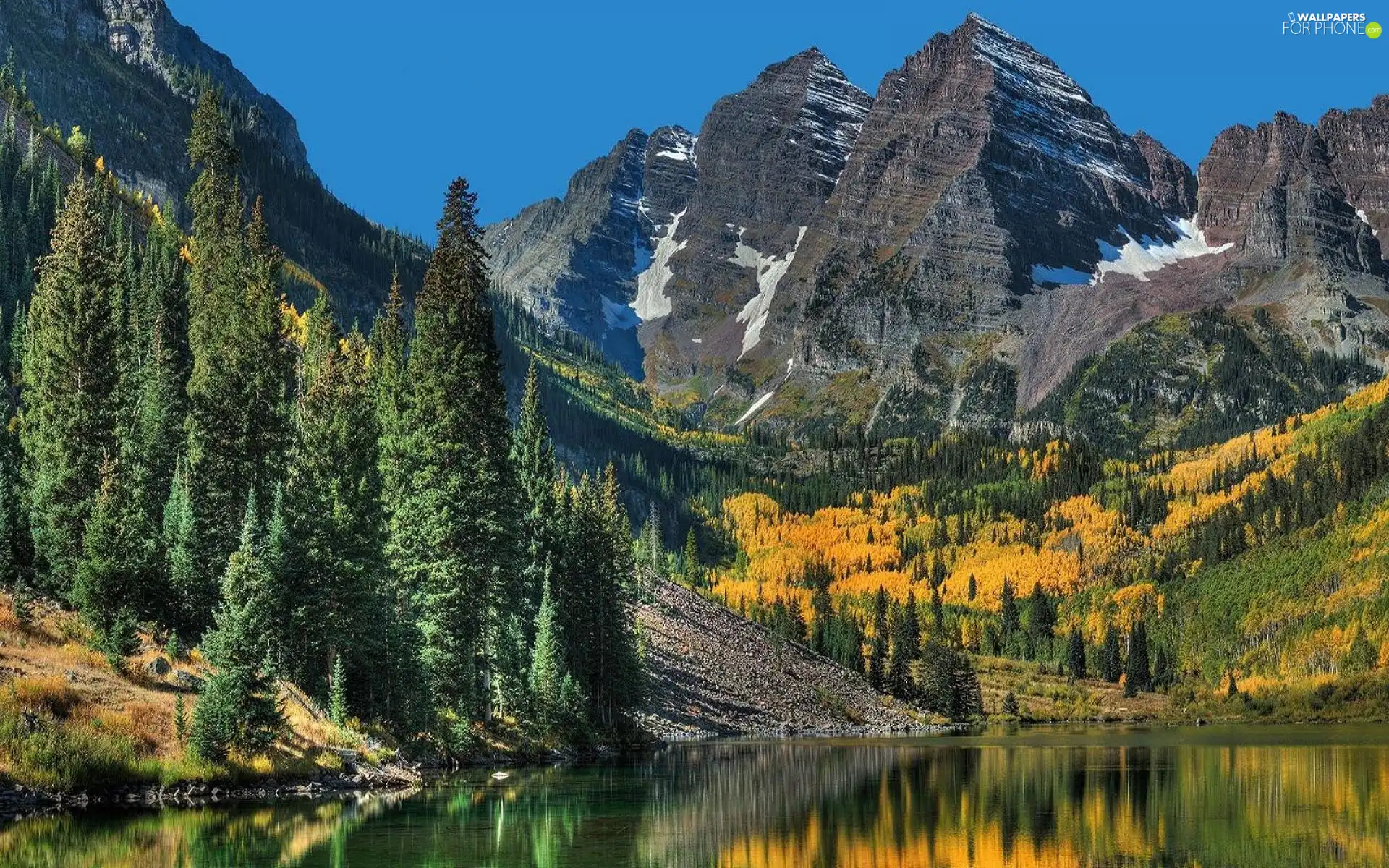 Christmas, Mountains, lake