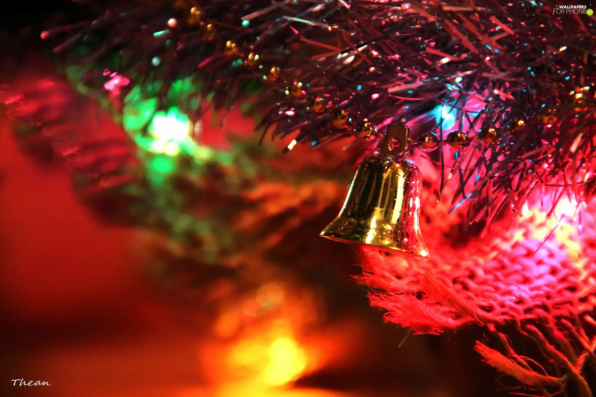 lights, Bell, christmas tree
