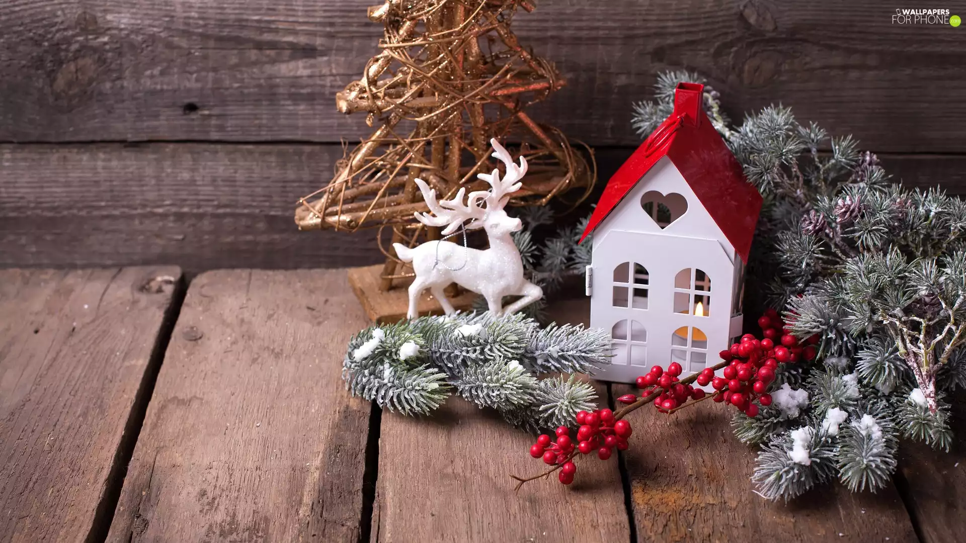 lantern, composition, Twigs, Home, figure, boarding, christmas tree, Christmas, Christmas, fawn, pine