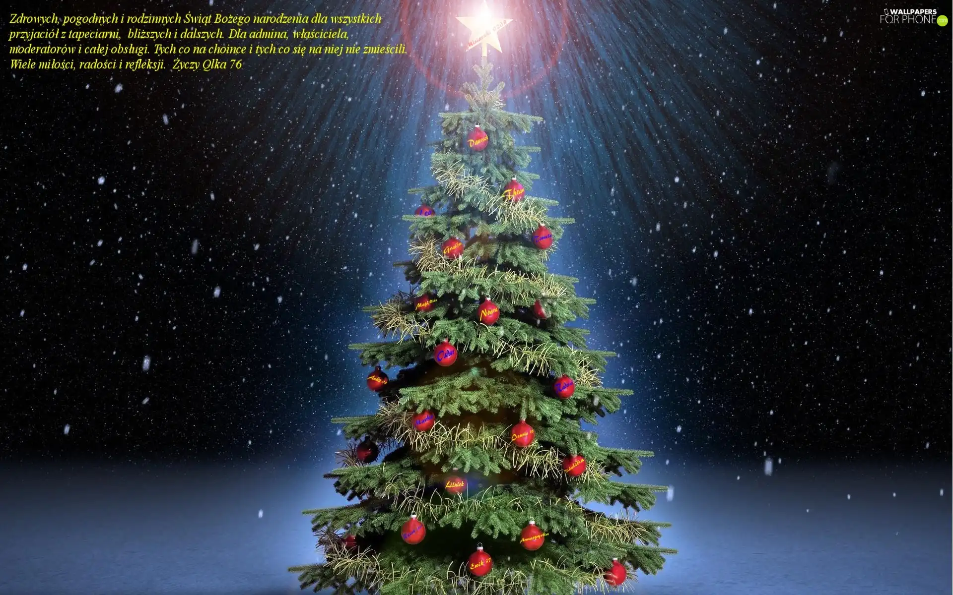 Christmas, christmas tree, users, Tapeciarni, for, Wishes