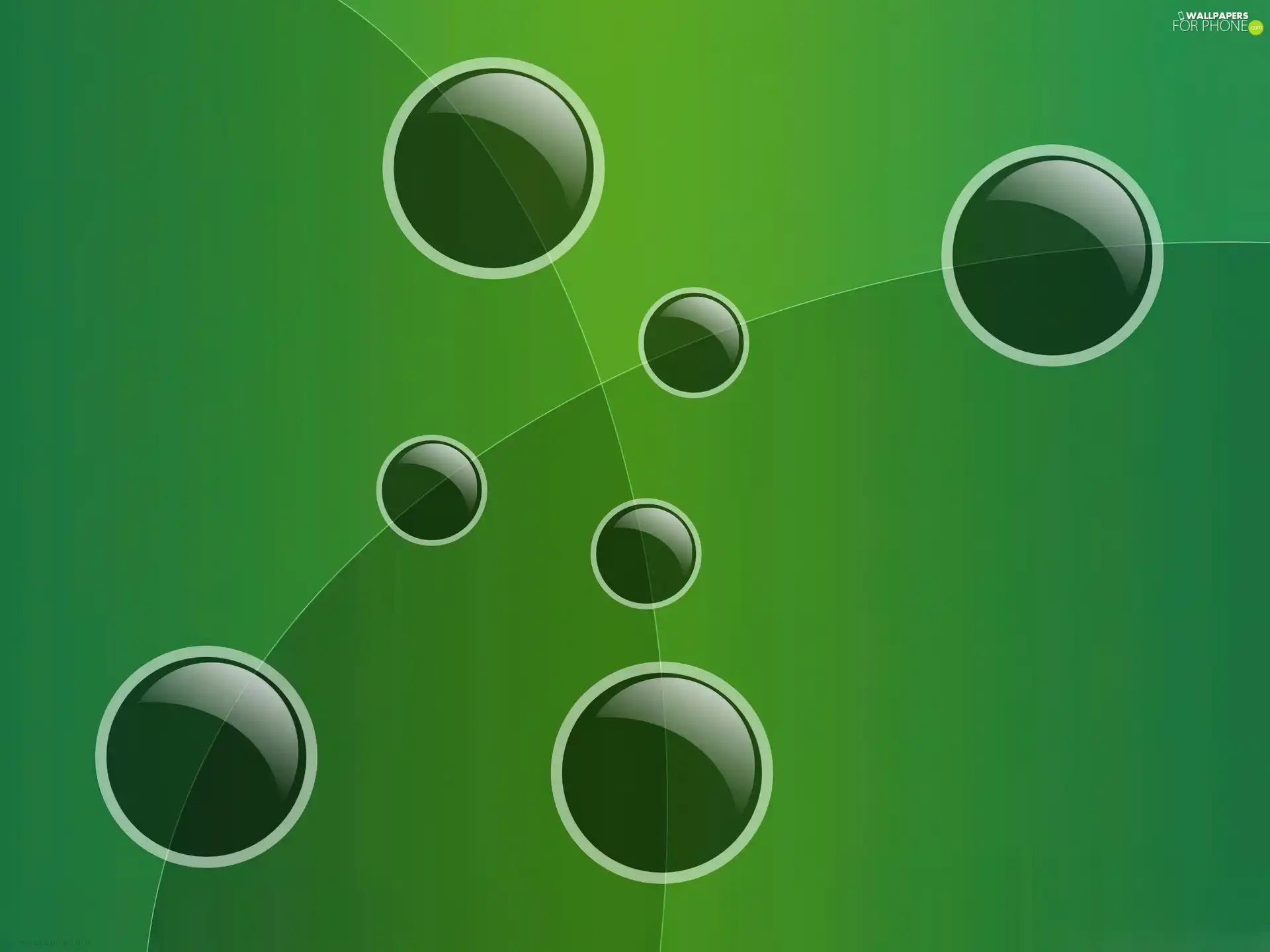 background, green ones, circles