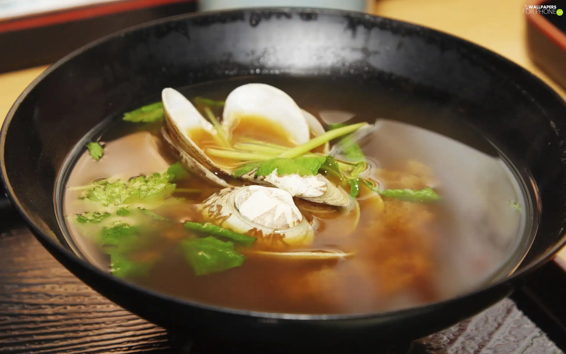 Kitchen, soup, clams, Japanese