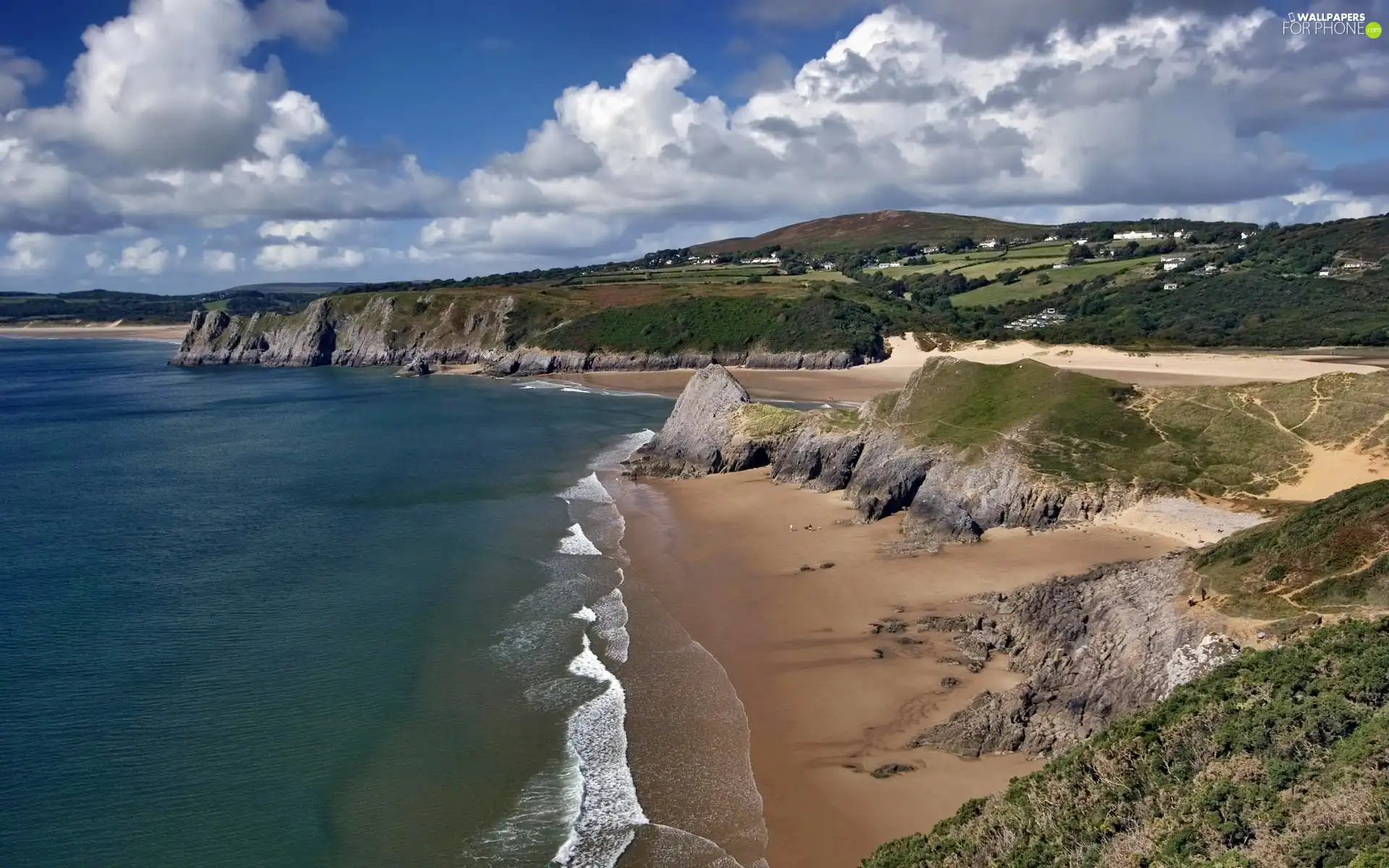 cliff, sea, Beaches