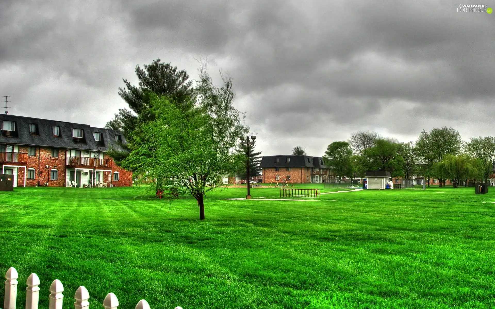 Houses, clouds