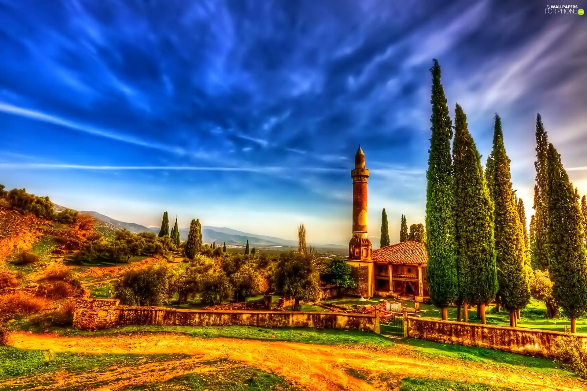 mosque, clouds