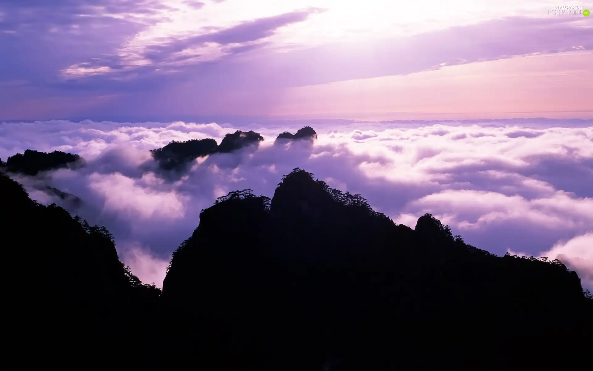 Mountains, clouds