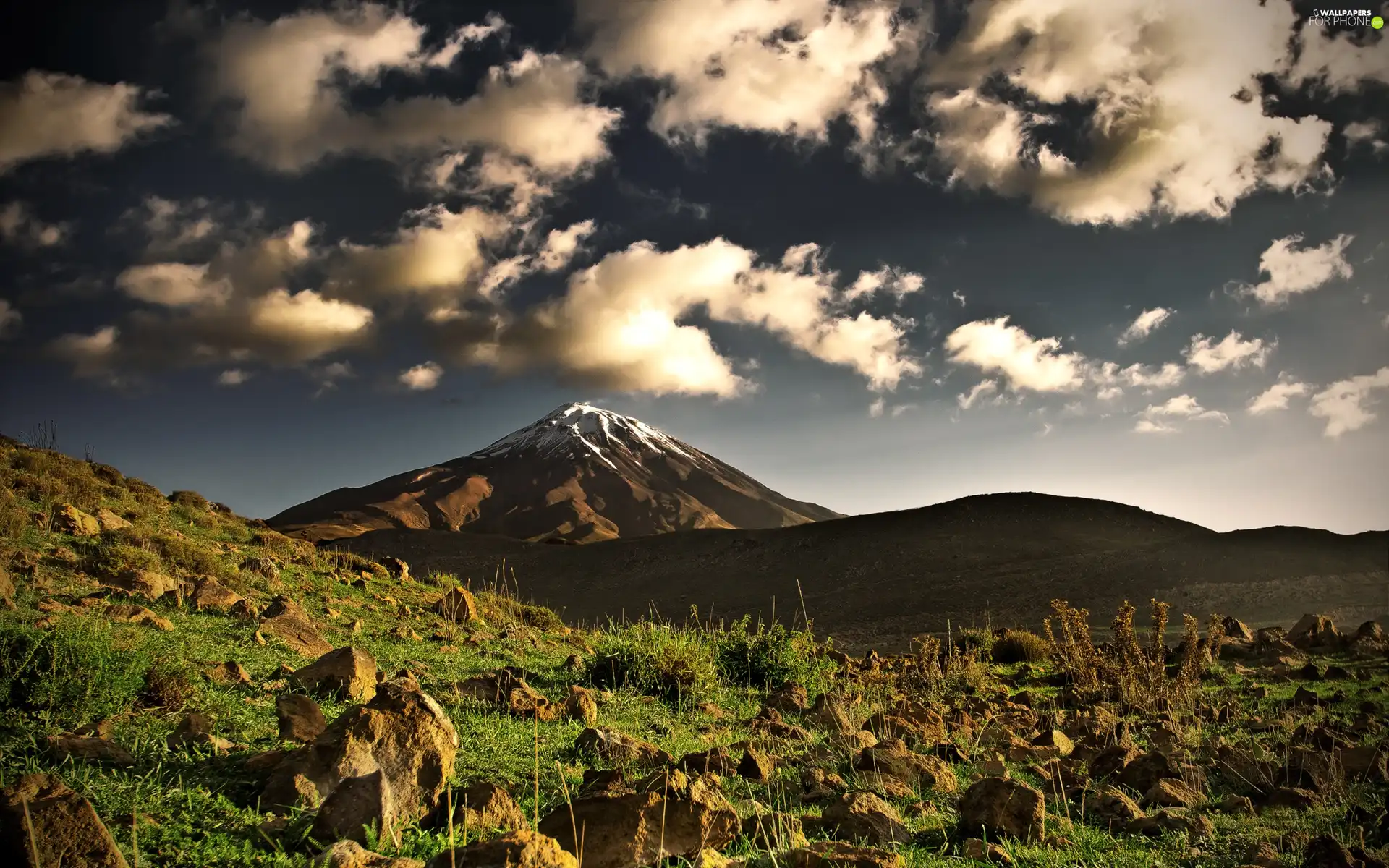 Mountains, clouds