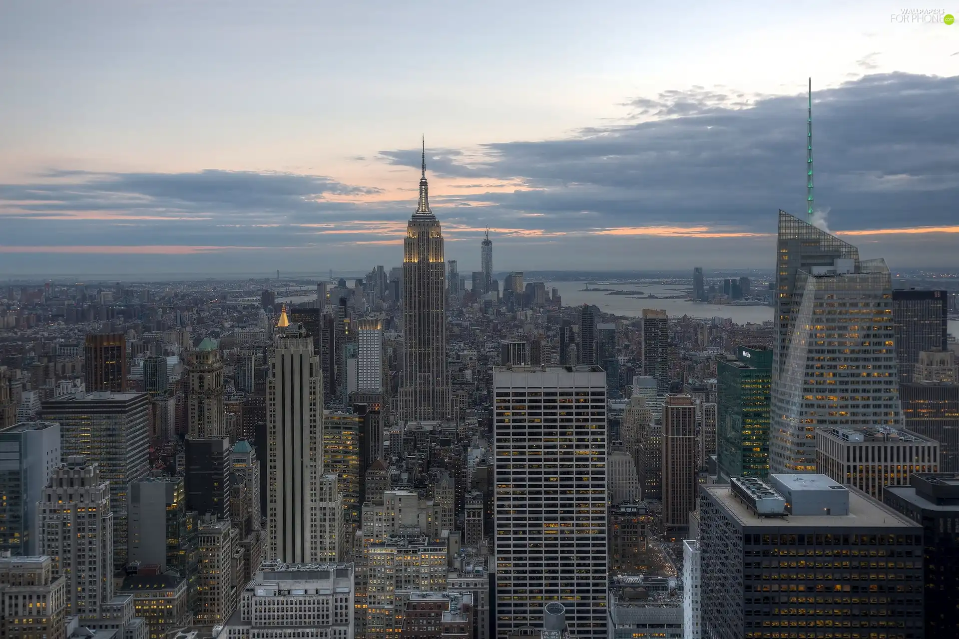 New, skyscrapers, clouds, Jork